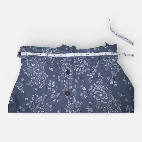 Madewell Womens Paperbag Waist Blue Floral Button Front Skirt Medium - Picture 4 of 5